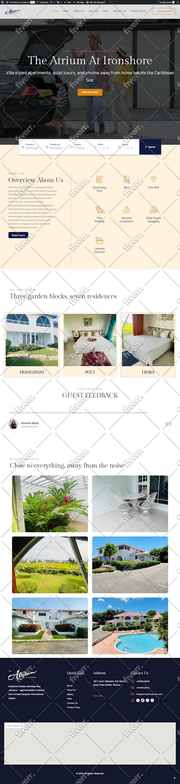 create a short term rental website property management booking hotel rental
