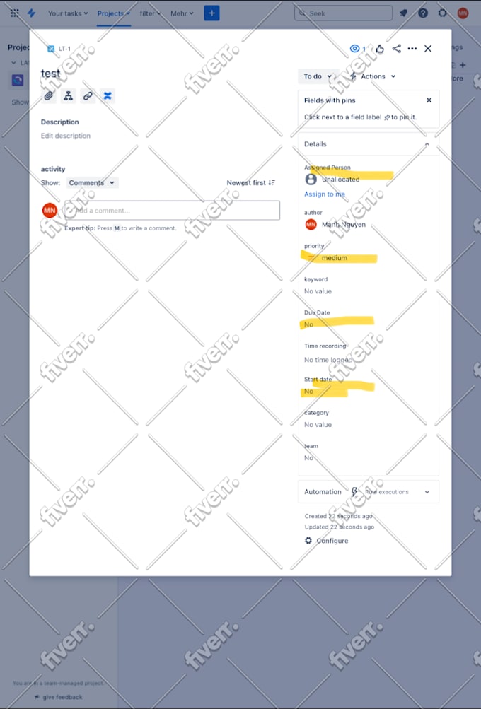 setup jira, confluence, and automation rules for your project