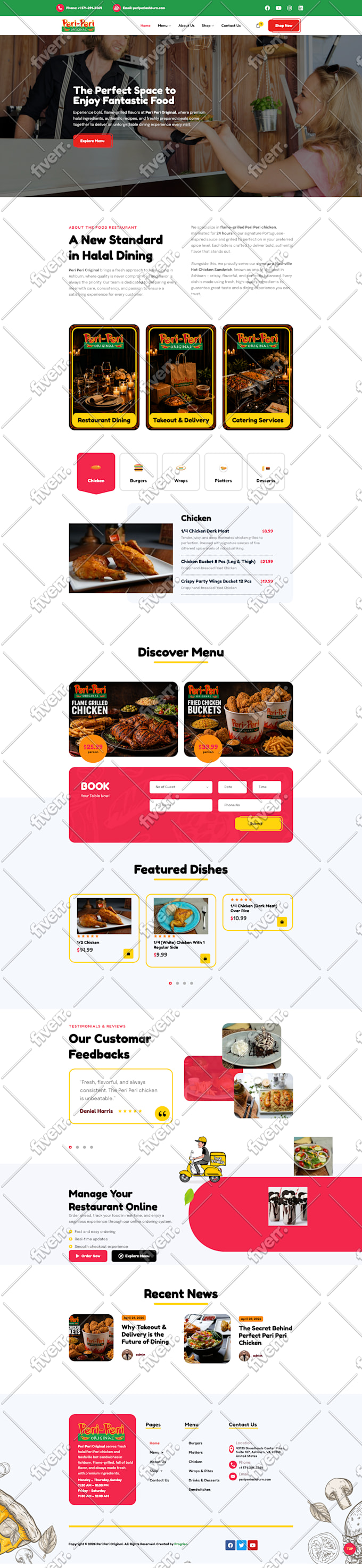 create a restaurant website with online ordering system