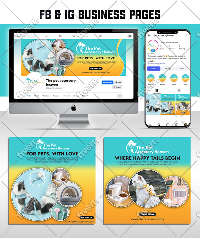 create and setup facebook and instagram business page professionally