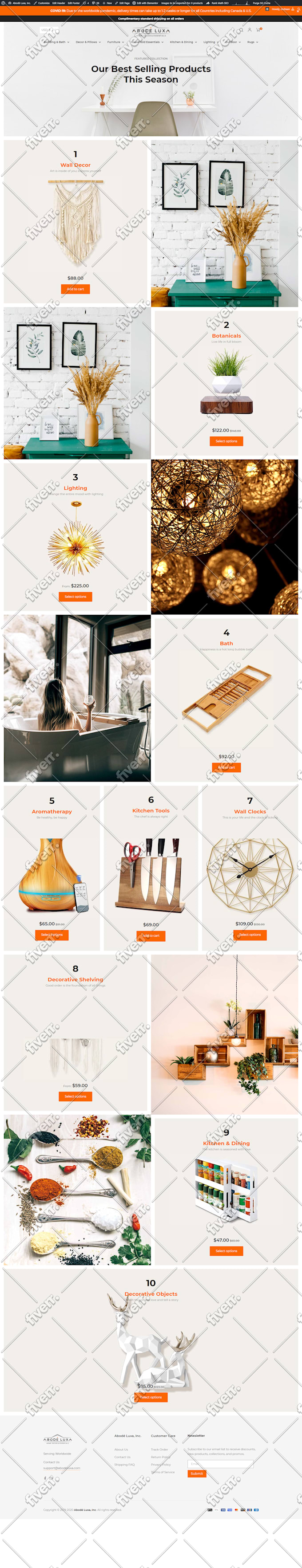develop a wordpress responsive ecommerce website