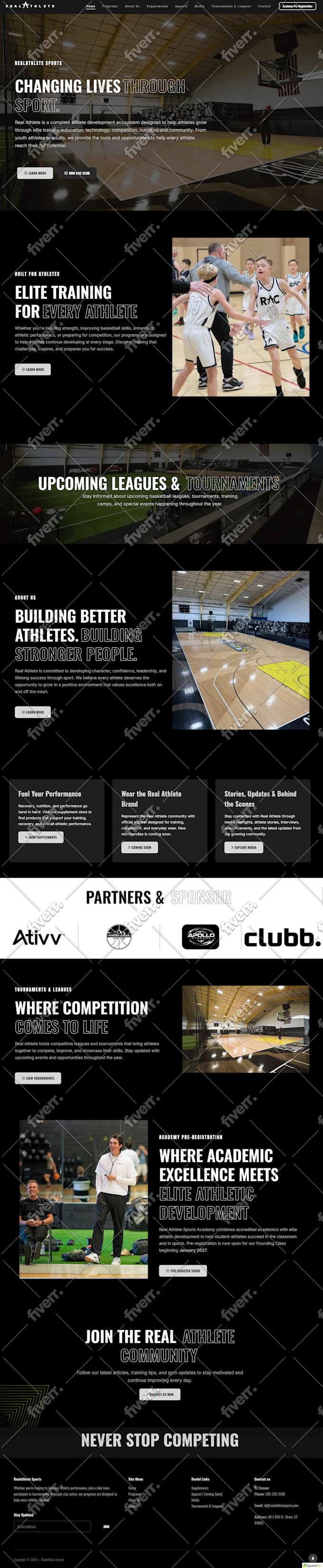 create a yoga, fitness or gym website