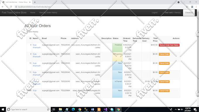 do asp net mvc web application for you within few days
