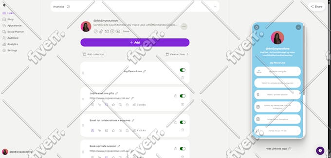 set up and  customize  linktree bio link beacons linkpop carrd  landing page now