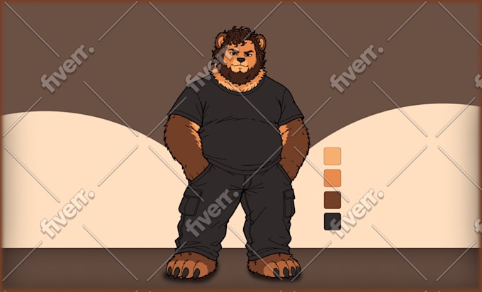 create custom detailed fursona oc and furry reference sheet