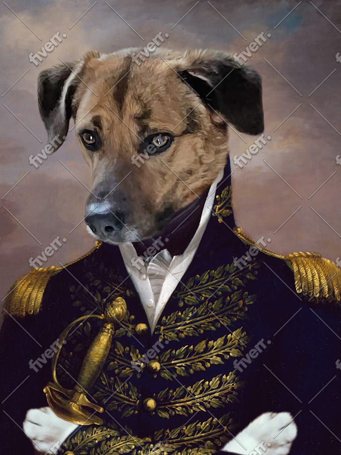 create custom royal historical pet portrait
