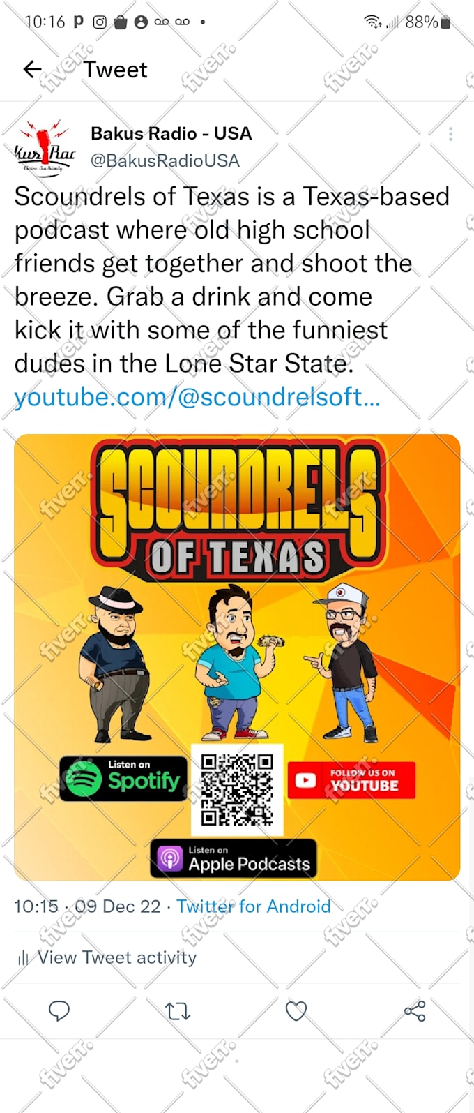 share your advert or link on twitter