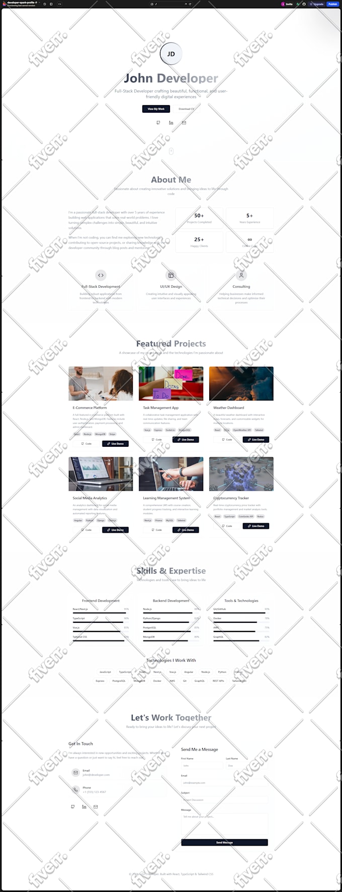 build fully responsive SEO friendly portfolio website to showcase your work