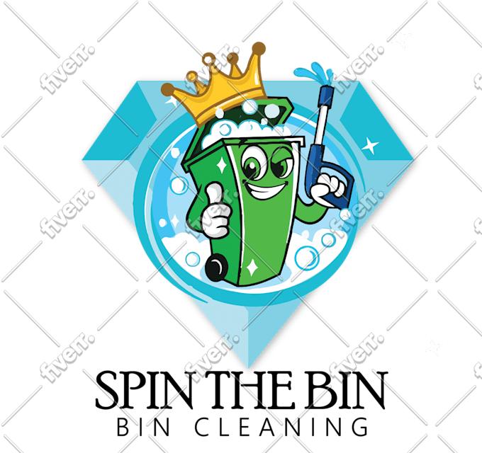 make unique trash bin cleaning business logo and flyer