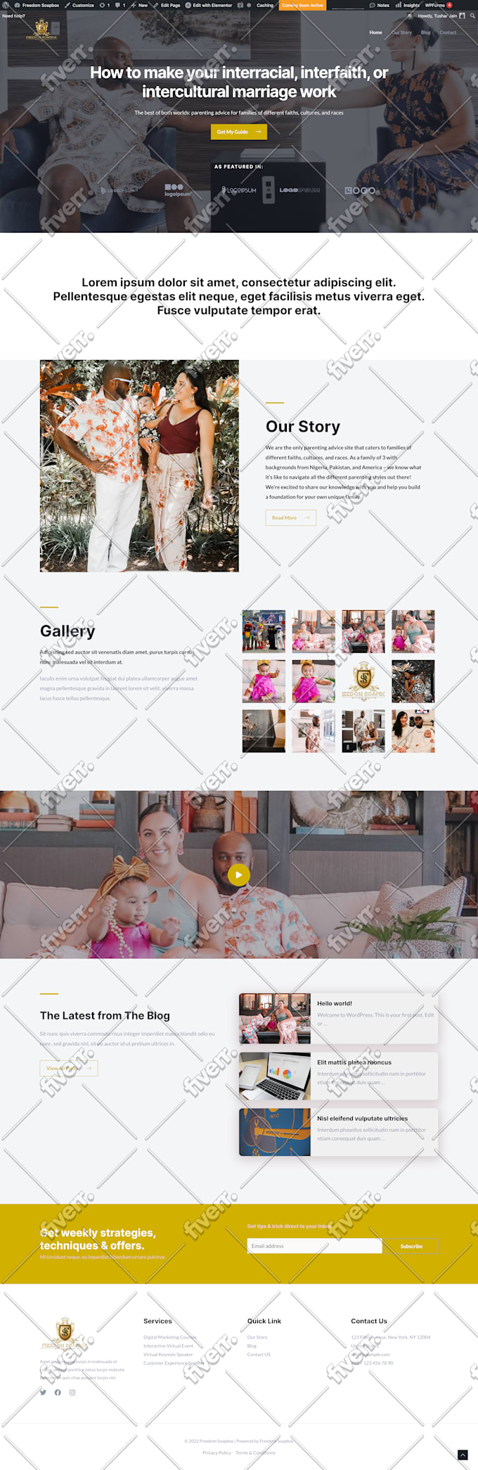 create a blog, magazine site in wordpress website