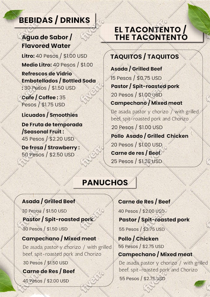 eyecatching editable restaurant menu design