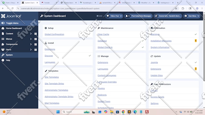 do joomla website, template, migration, fix issue