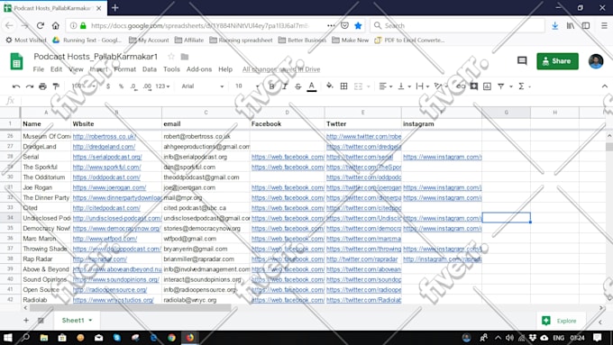 do web research for contact information
