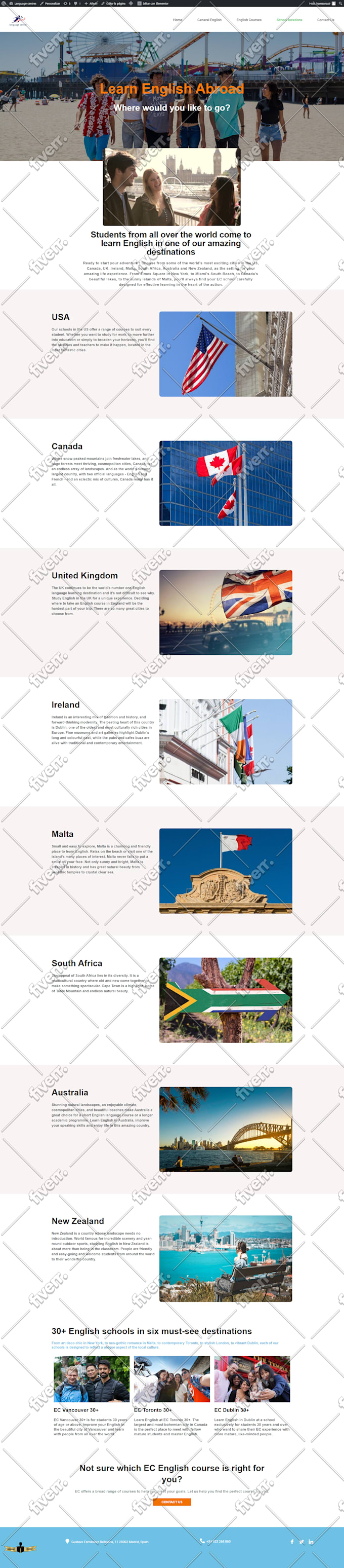 design wp website or landing page with elementor builder