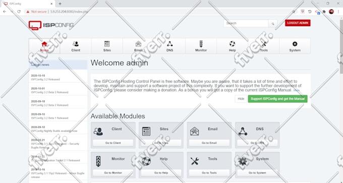 install and configure hosting control panels
