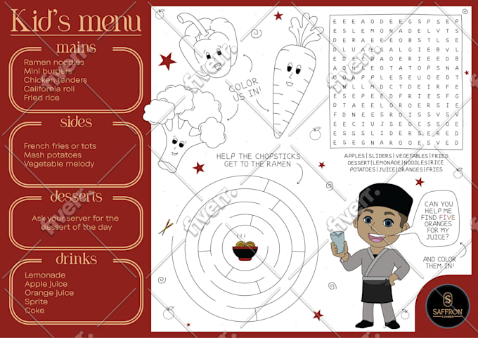 make you a childrens restaurant menu