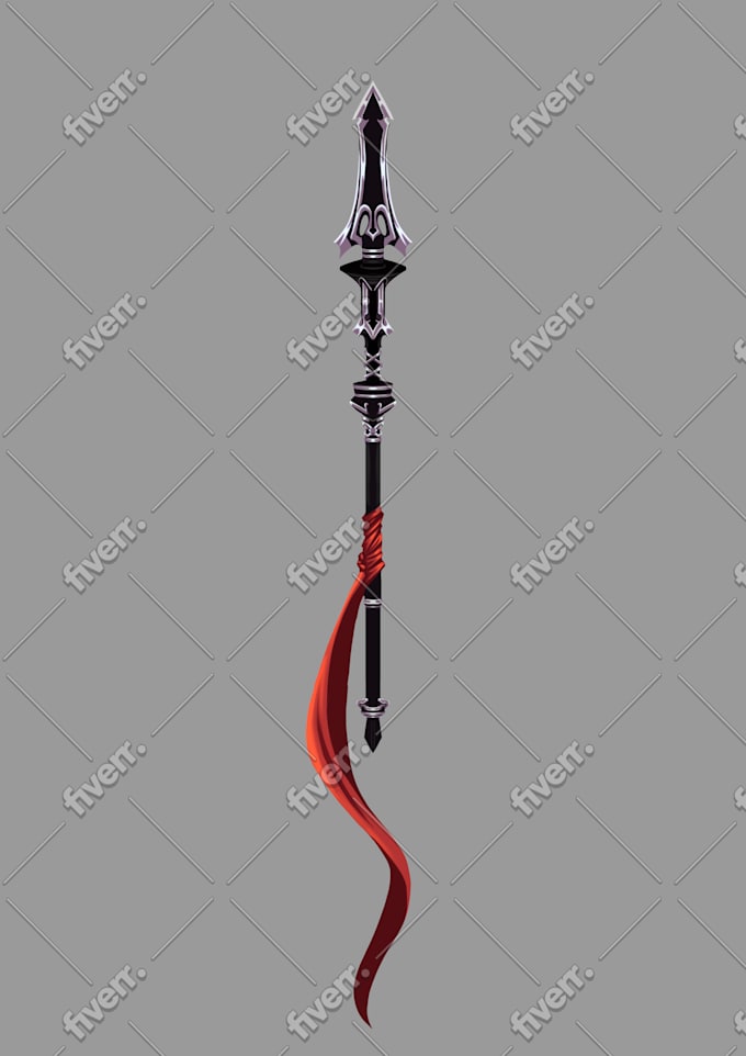 create detailed 2d weapons with an epic style