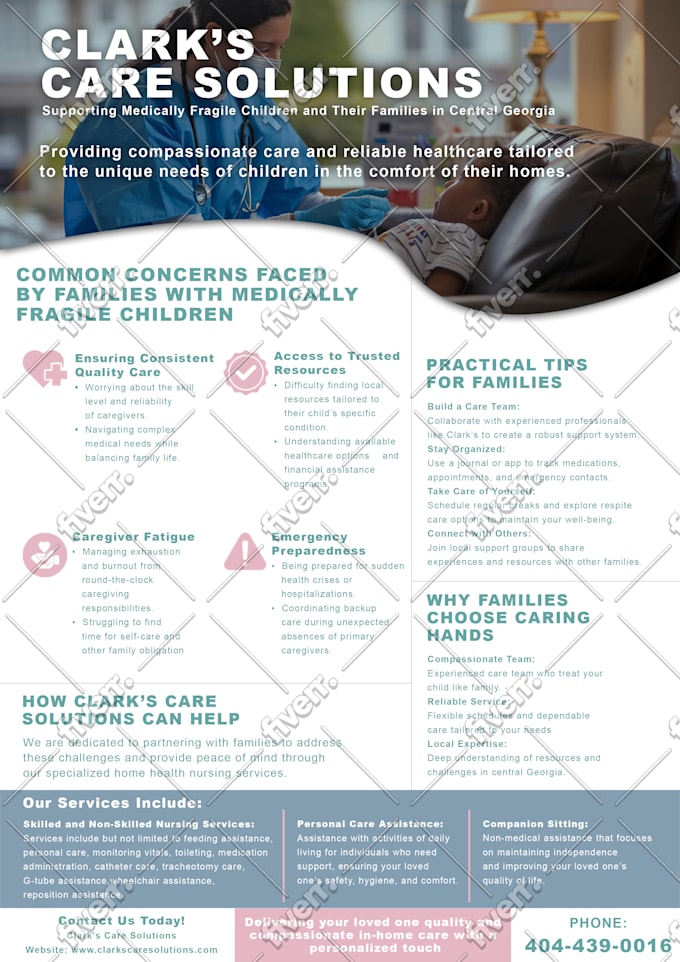 create digital medical healthcare, clinical home care flyer