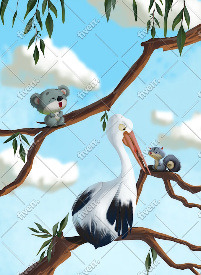 paint cute children book illustrations