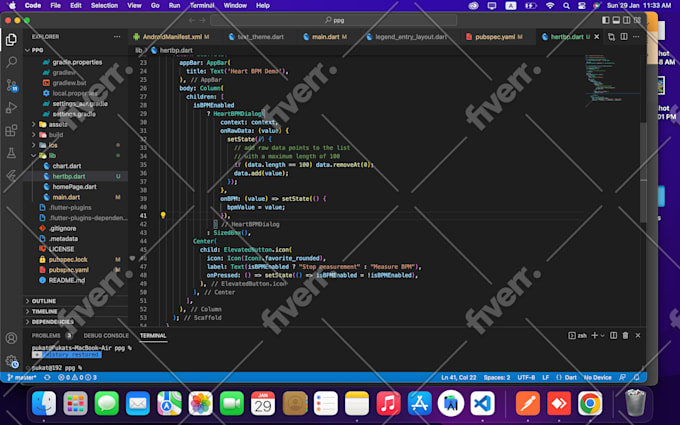 develop android and ios application using flutter