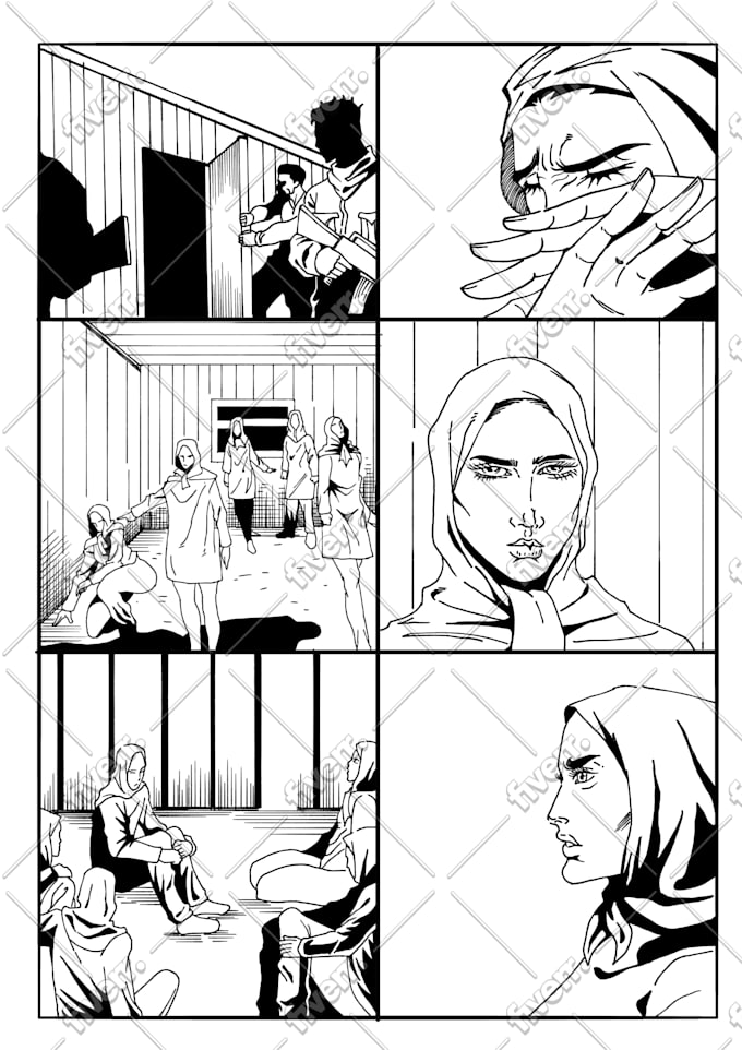 comic book illustration, comic page, comic panel, graphics novel, comic artist