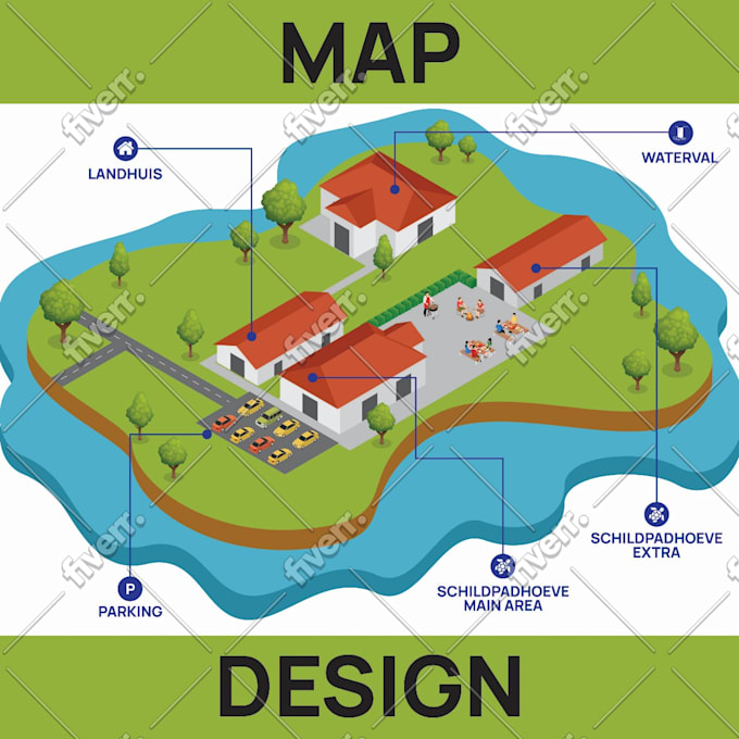 design unique flat vector map illustration, festival, event, city isometric map