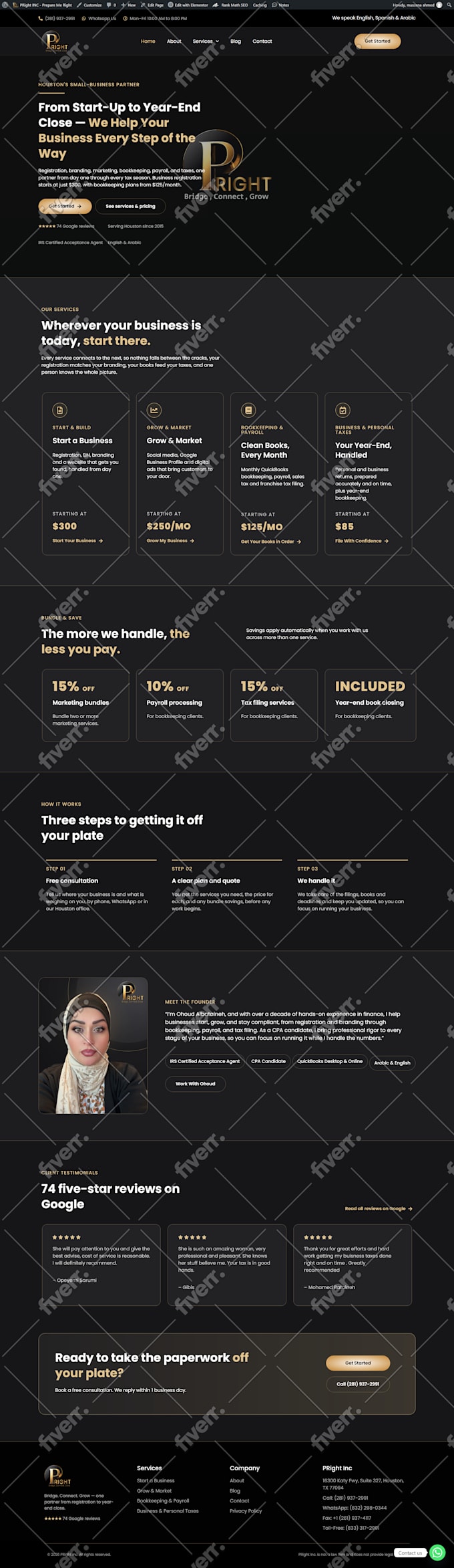 develop or web design seo friendly wordpress, squarespace, wix, shopify website
