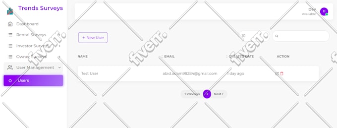 do database design and web development