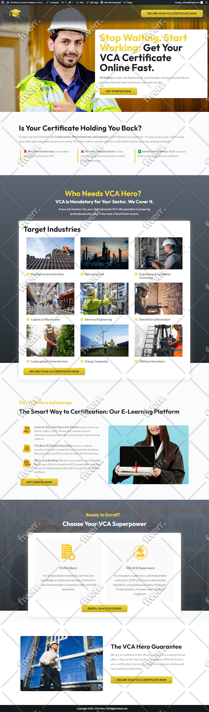 design landing page or sales funnel using wordpress elementor