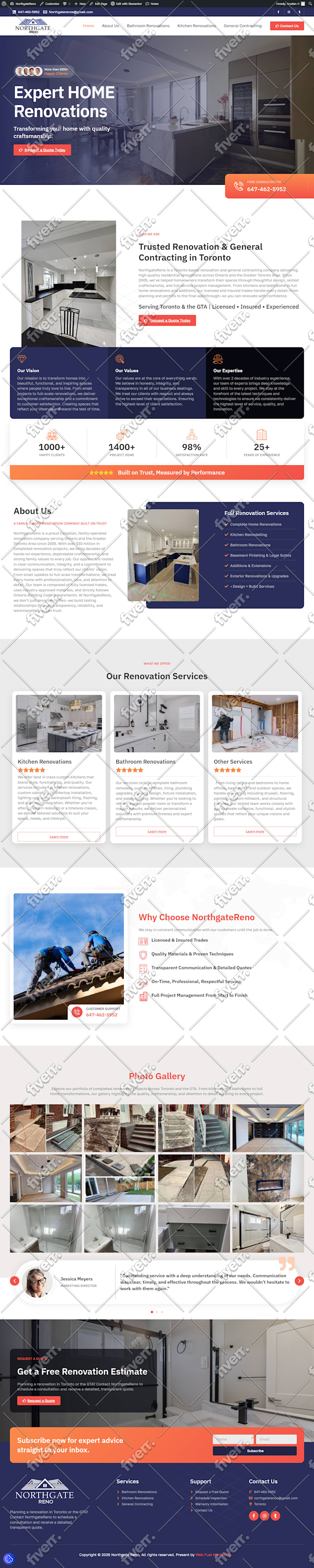 design wordpress websites, business ecommerce sites, elementor pro