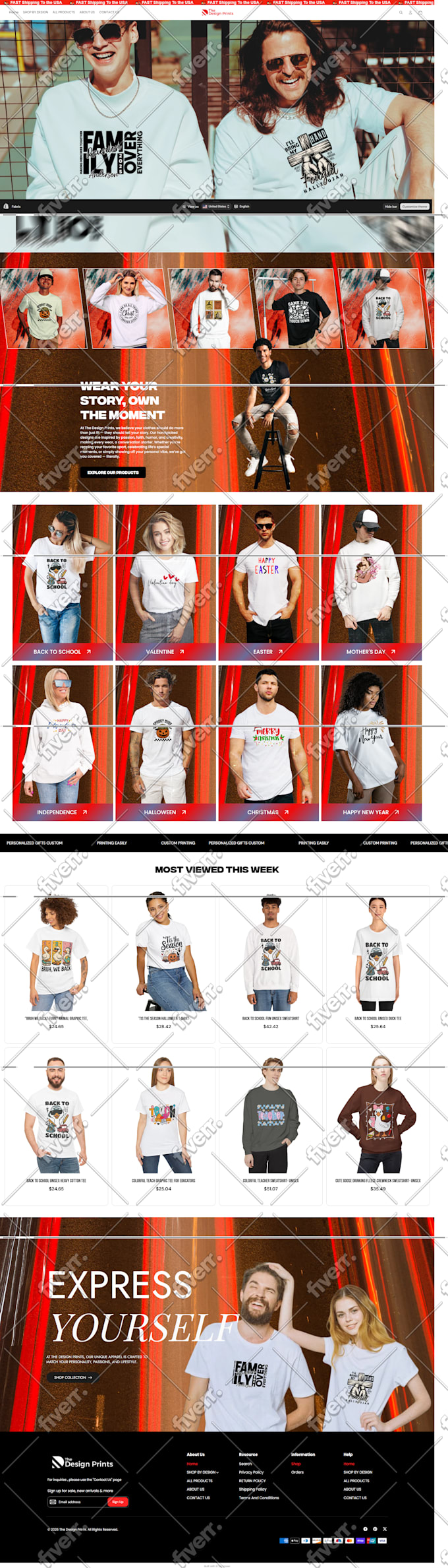 create ecommerce shopify dropshipping website or shopify store shopify design