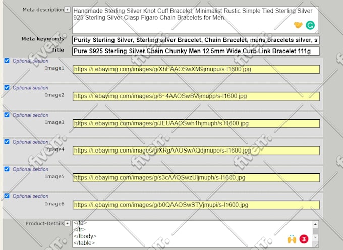 do ebay SEO product listing with html template design