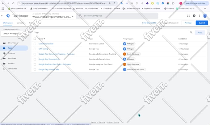 tag manager,google analytics 4,ga4, fb pixel, pinterest ads conversion tracking
