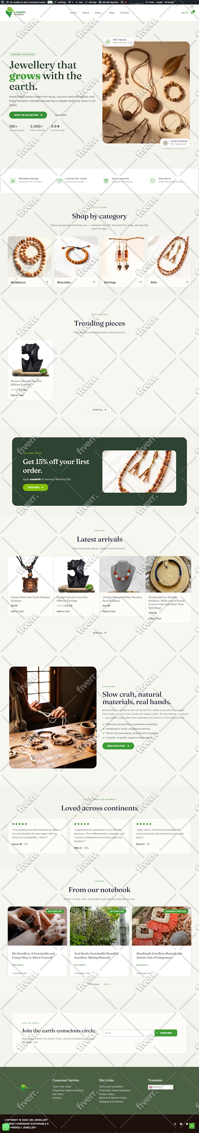 design wordpress website using elementor pro or redesign woocommerce website