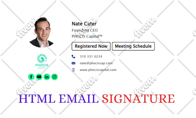 make email signature HTML, clickable HTML email signature
