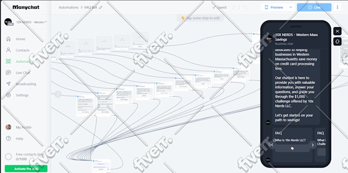 develop ai chatbot for social media, website using tidio, manychat, chatfuel