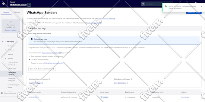 whatsapp business API setup