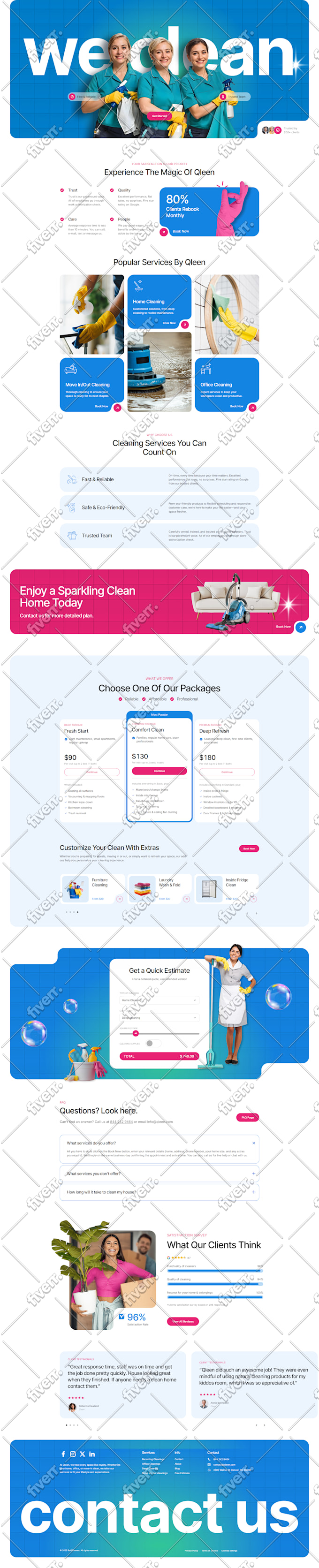 create cleaning service,plumber, handyman, and electrician website