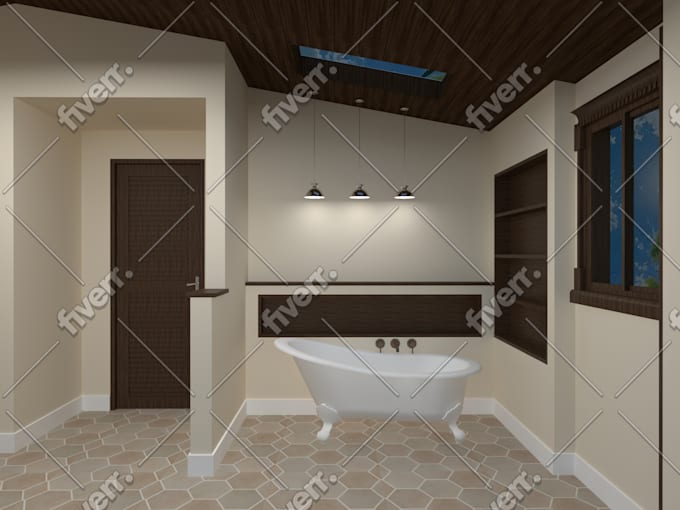 do bathroom laundry mud room interior design render by an architect