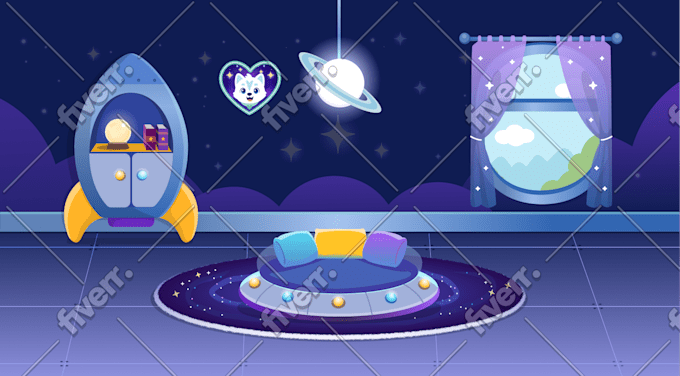 create a custom vector art for children game or book