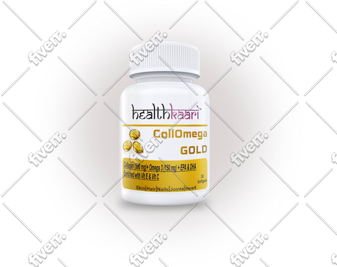 put your pills label on a 3d realistic bottle
