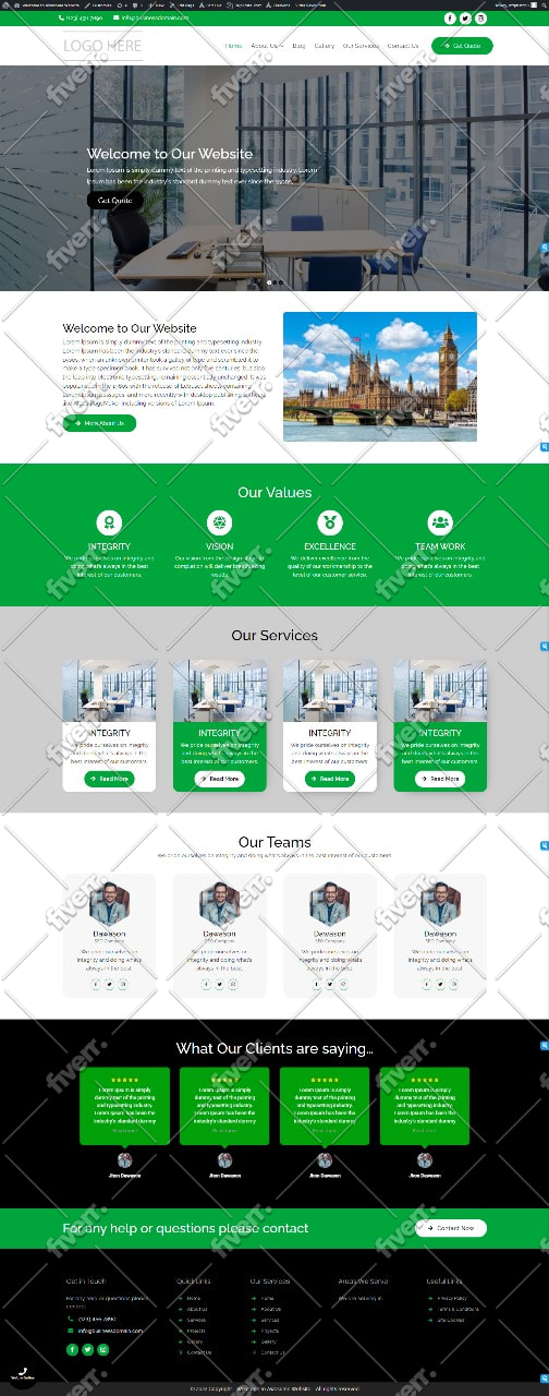 design a modern responsive wordpress website using elementor