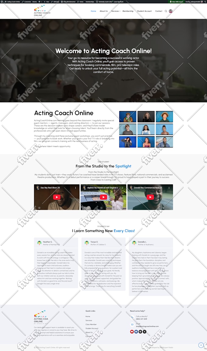 create a modern and mobile responsive wordpress website