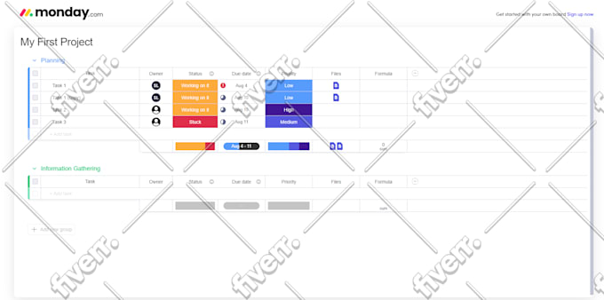 setup monday boards and automations for project management