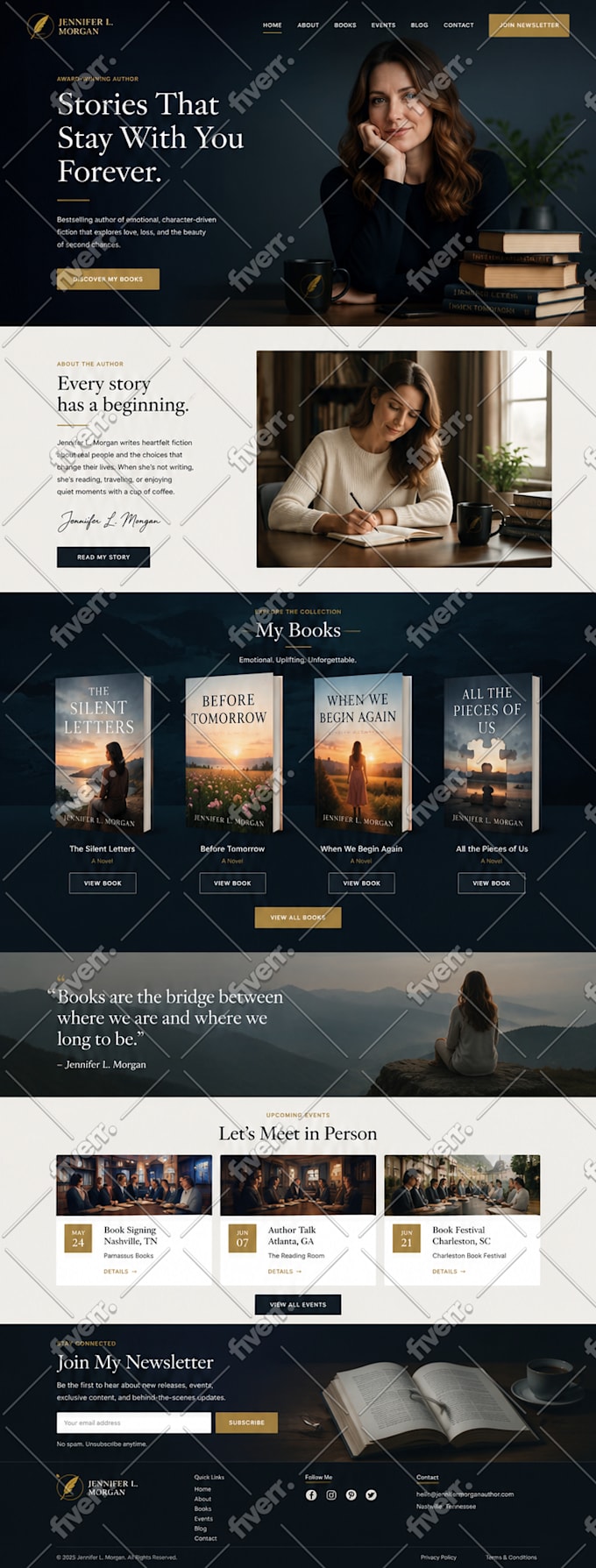 design author website, book website, book author website, author landing page