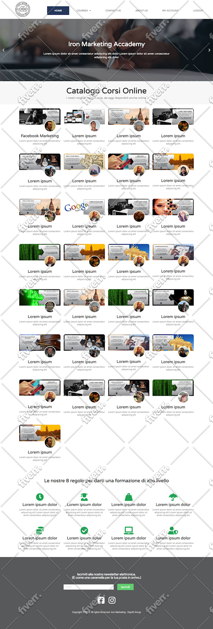 develop lms website for selling courses