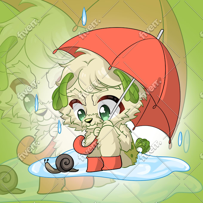 draw cute furry art, chibi fursona