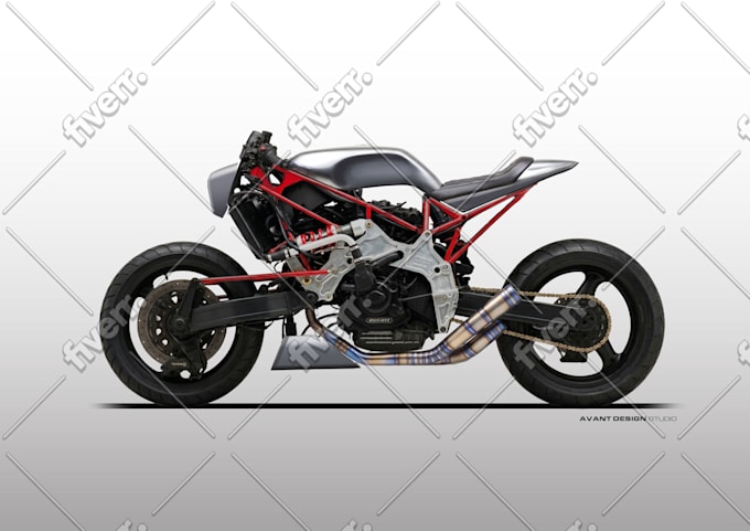create custom motorcycle design sketches and 3d
