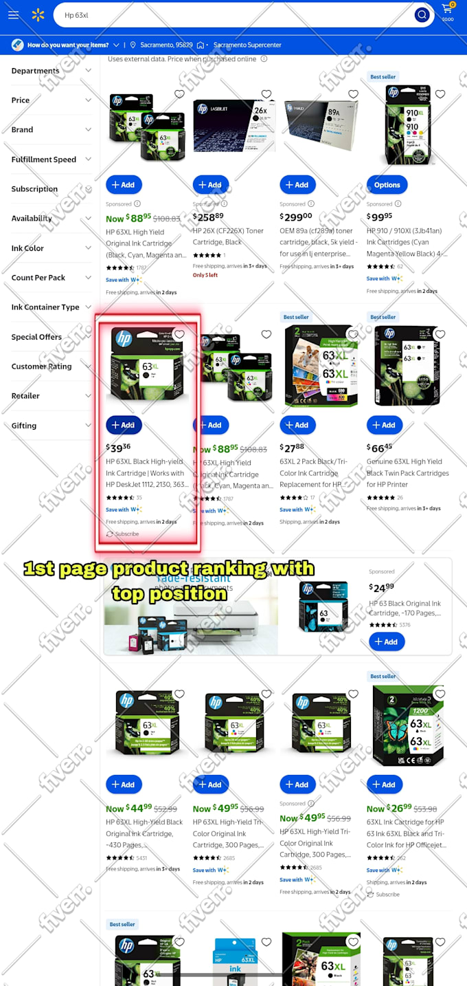 do seo for walmart keyword ranking on 1st page