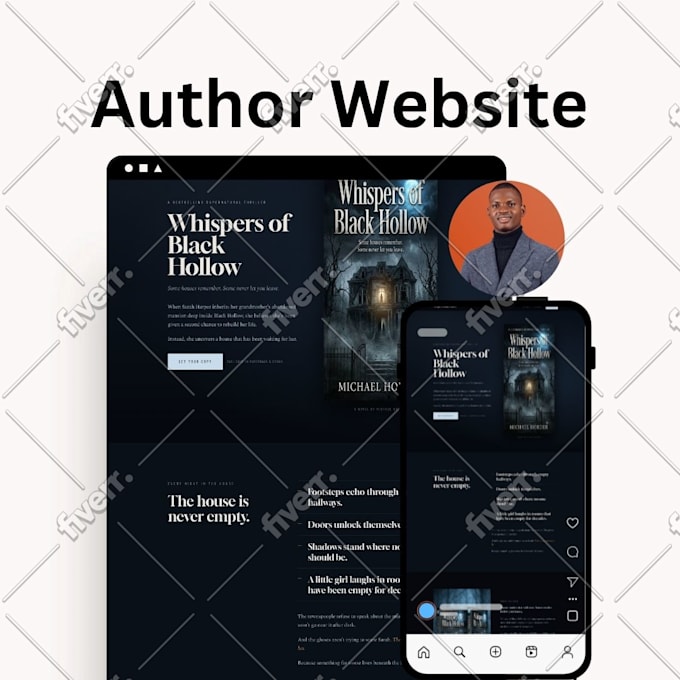 design author website, ebook website, book author website, wordpress website